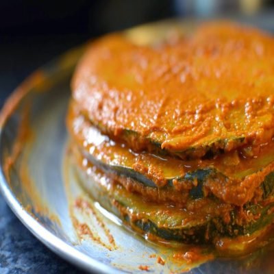 Marinated vanjaram sliced